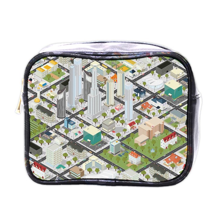 Simple Map Of The City Mini Toiletries Bags
