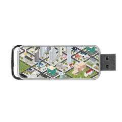 Simple Map Of The City Portable Usb Flash (two Sides) by Nexatart