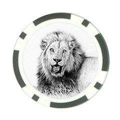 Lion Wildlife Art And Illustration Pencil Poker Chip Card Guard