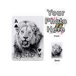 Lion Wildlife Art And Illustration Pencil Playing Cards 54 (Mini)  Front - SpadeA