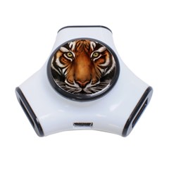The Tiger Face 3-port Usb Hub by Nexatart