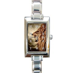 Roaring Lion Rectangle Italian Charm Watch by Nexatart