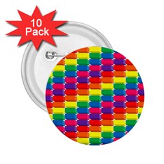 Rainbow 3d Cubes Red Orange 2 25  Buttons (10 Pack) 