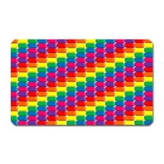 Rainbow 3d Cubes Red Orange Magnet (rectangular)