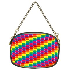 Rainbow 3d Cubes Red Orange Chain Purses (one Side) 