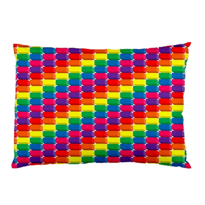 Rainbow 3d Cubes Red Orange Pillow Case