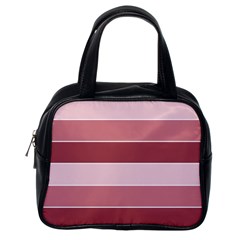 Striped Shapes Wide Stripes Horizontal Geometric Classic Handbags (one Side)