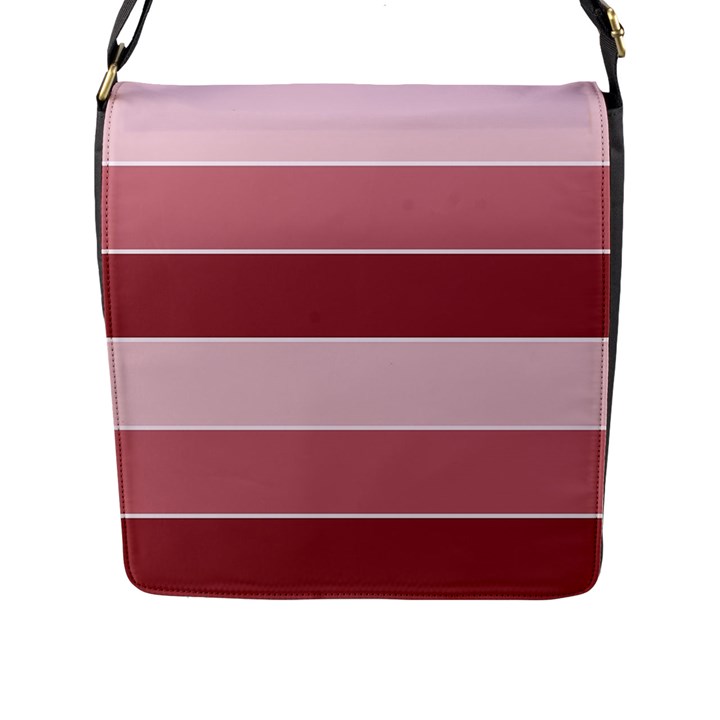 Striped Shapes Wide Stripes Horizontal Geometric Flap Messenger Bag (L) 