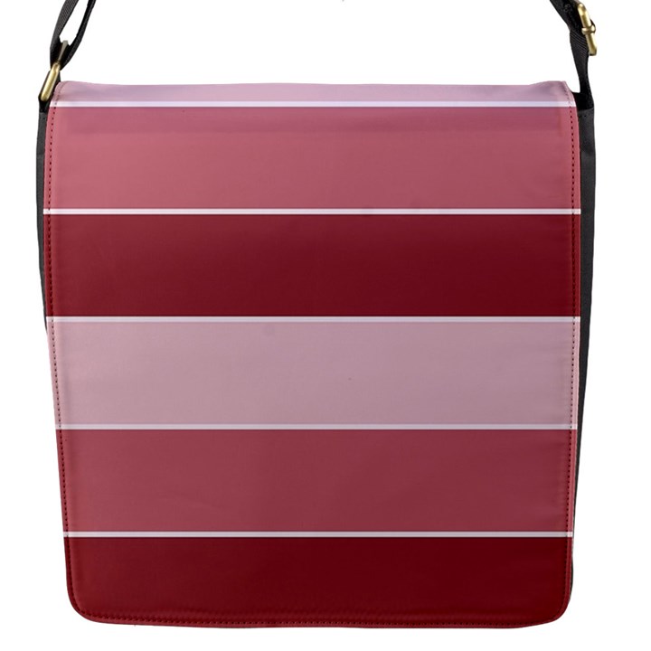 Striped Shapes Wide Stripes Horizontal Geometric Flap Messenger Bag (S)