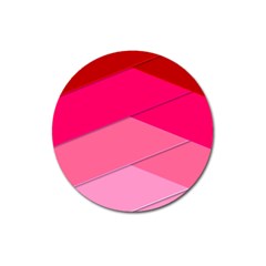 Geometric Shapes Magenta Pink Rose Magnet 3  (round)