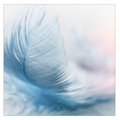 Feather Ease Slightly Blue Airy Large Satin Scarf (square) by Nexatart