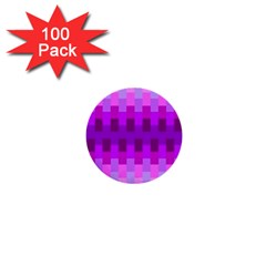 Geometric Cubes Pink Purple Blue 1  Mini Buttons (100 Pack)  by Nexatart