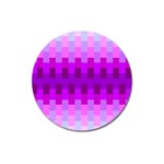 Geometric Cubes Pink Purple Blue Magnet 3  (Round) Front