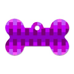 Geometric Cubes Pink Purple Blue Dog Tag Bone (one Side) by Nexatart