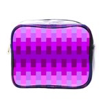 Geometric Cubes Pink Purple Blue Mini Toiletries Bags Front