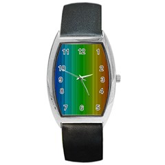 Spectrum Colours Colors Rainbow Barrel Style Metal Watch by Nexatart