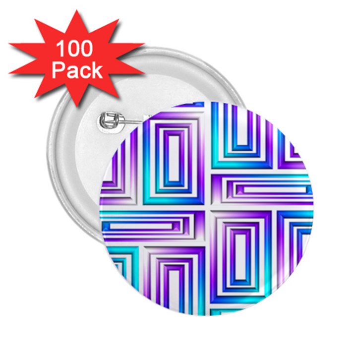 Geometric 3d Metallic Aqua Purple 2.25  Buttons (100 pack) 