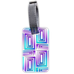 Geometric 3d Metallic Aqua Purple Luggage Tags (two Sides)