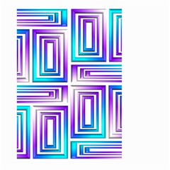 Geometric 3d Metallic Aqua Purple Large Garden Flag (two Sides) by Nexatart