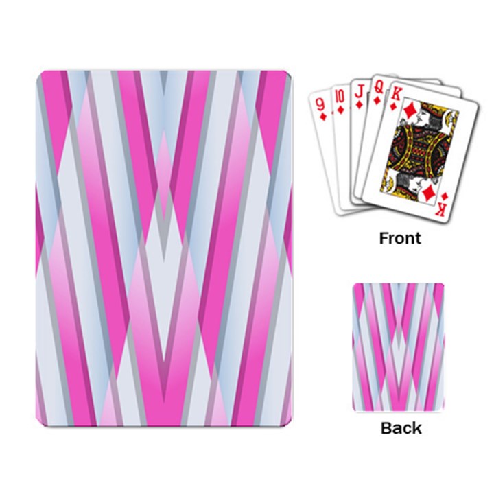 Geometric 3d Design Pattern Pink Playing Card