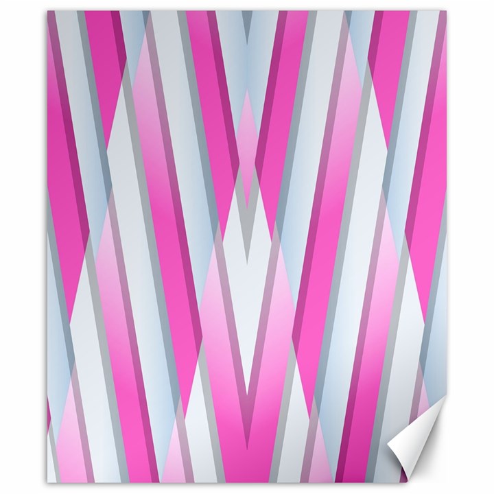 Geometric 3d Design Pattern Pink Canvas 20  x 24  