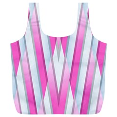 Geometric 3d Design Pattern Pink Full Print Recycle Bags (l) 