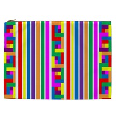 Rainbow Geometric Design Spectrum Cosmetic Bag (xxl)  by Nexatart