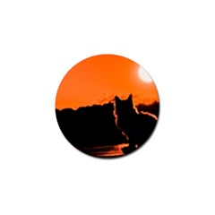 Sunset Cat Shadows Silhouettes Golf Ball Marker (10 Pack)