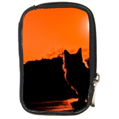 Sunset Cat Shadows Silhouettes Compact Camera Cases by Nexatart
