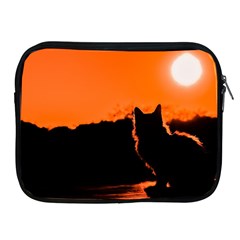 Sunset Cat Shadows Silhouettes Apple Ipad 2/3/4 Zipper Cases by Nexatart