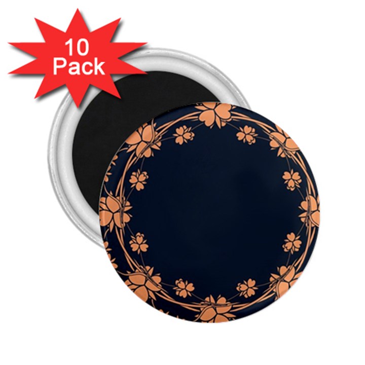 Floral Vintage Royal Frame Pattern 2.25  Magnets (10 pack) 