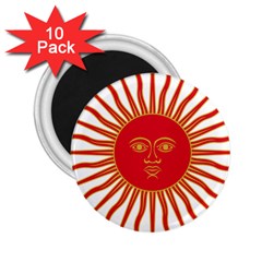 Peru Sun Of May, 1822-1825 2 25  Magnets (10 Pack) 