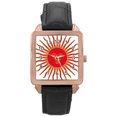 Peru Sun Of May, 1822-1825 Rose Gold Leather Watch  by abbeyz71