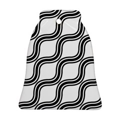Diagonal Pattern Background Black And White Ornament (bell)