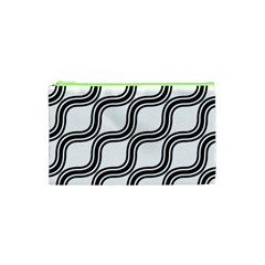 Diagonal Pattern Background Black And White Cosmetic Bag (xs) by Sapixe