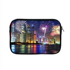 Dubai City At Night Christmas Holidays Fireworks In The Sky Skyscrapers United Arab Emirates Apple Macbook Pro 15  Zipper Case by Sapixe