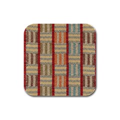 Fabric Pattern Rubber Square Coaster (4 Pack) 