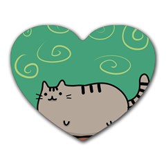 Fat Cat Heart Mousepads