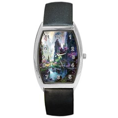 Fantastic World Fantasy Painting Barrel Style Metal Watch