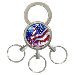 Flag Usa United States Of America Images Independence Day 3-ring Key Chains by Sapixe