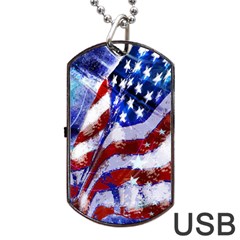 Flag Usa United States Of America Images Independence Day Dog Tag Usb Flash (two Sides) by Sapixe