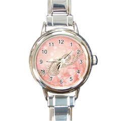 Wonderful Soft Flowers With Floral Elements Round Italian Charm Watch by FantasyWorld7