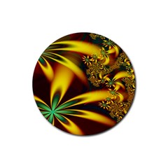 Floral Design Computer Digital Art Design Illustration Rubber Coaster (round)  by Sapixe