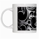 Floral High Contrast Pattern White Mugs Left