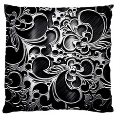 Floral High Contrast Pattern Large Flano Cushion Case (two Sides) by Sapixe