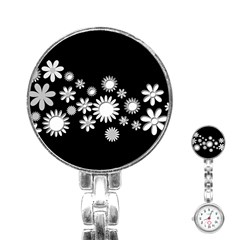 Flower Power Flowers Ornament Stainless Steel Nurses Watch