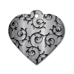 Floral Dog Tag Heart (two Sides) by Sapixe