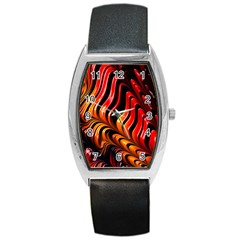 Fractal Mathematics Abstract Barrel Style Metal Watch