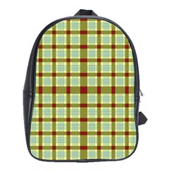 Geometric Tartan Pattern Square School Bag (large) by Sapixe