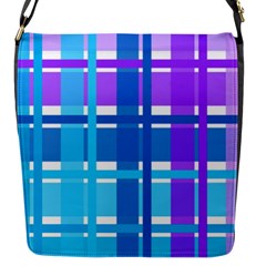 Gingham Pattern Blue Purple Shades Flap Messenger Bag (s) by Sapixe